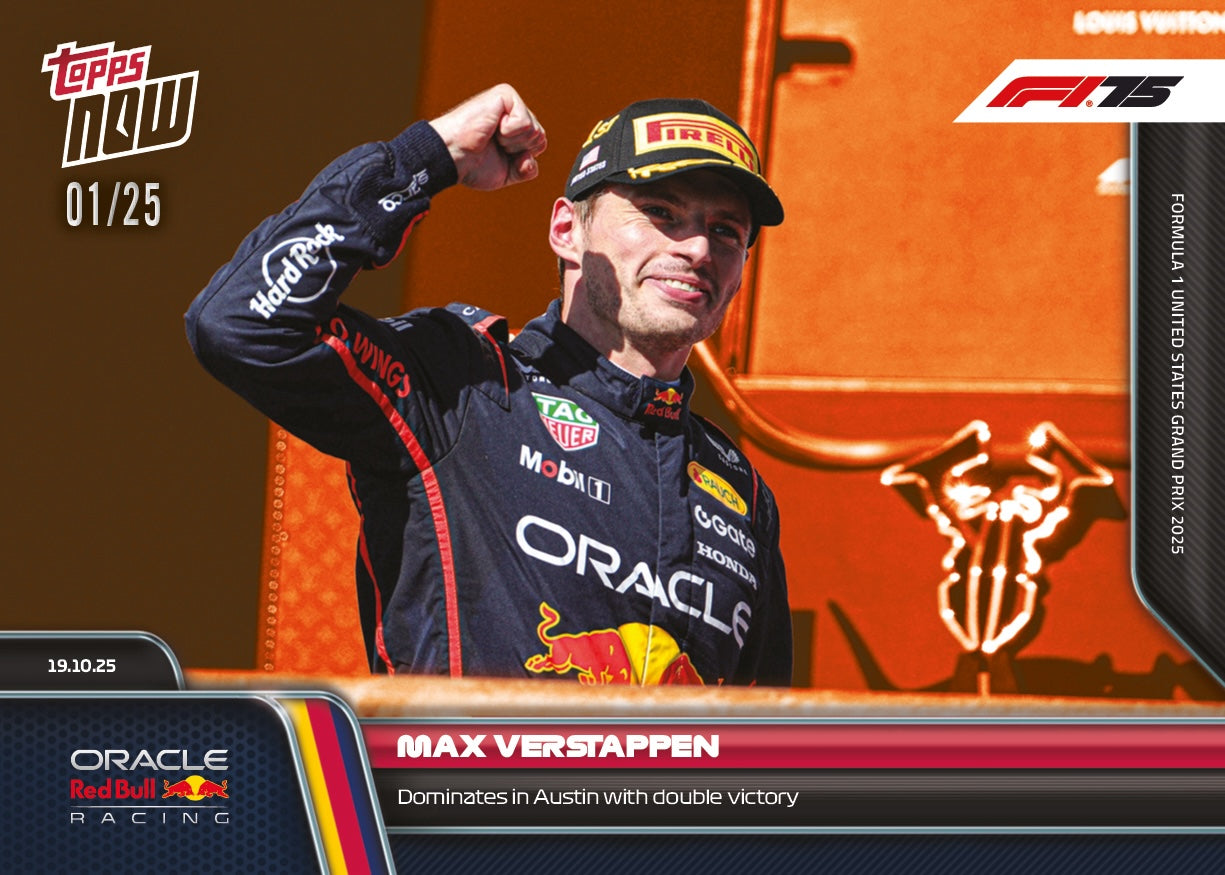Max Verstappen - 2025 Formula 1® Topps NOW® - Card 71 - PR: 2325