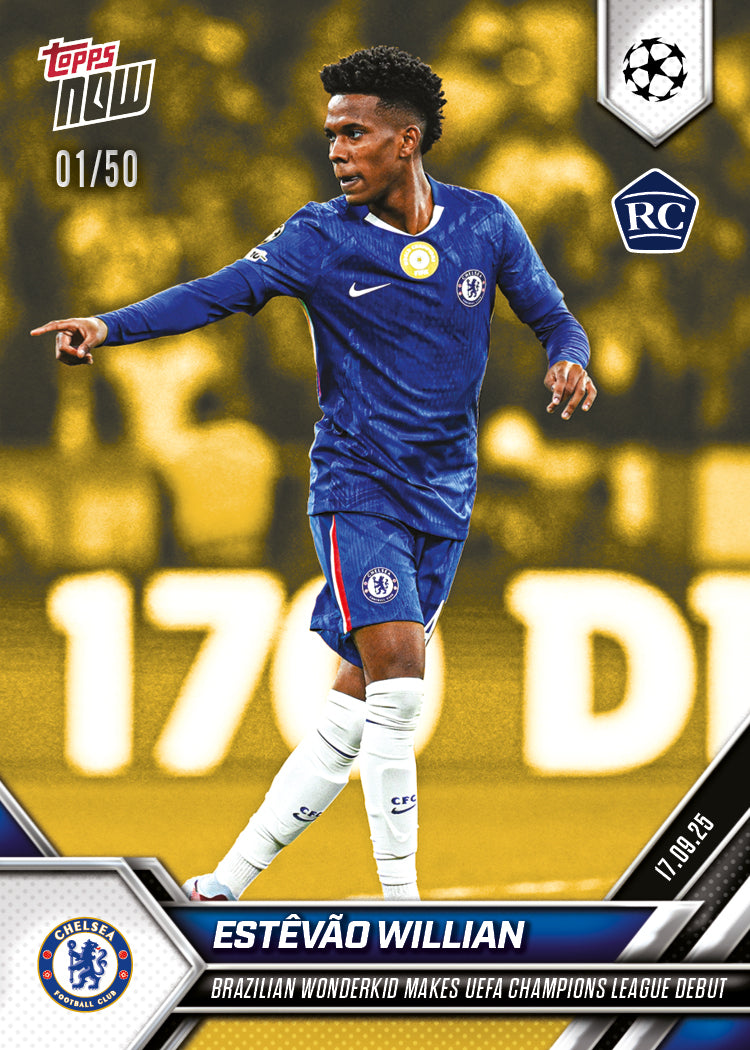 Estêvão - 2025-26 UCL Topps NOW® - Card 18 - PR: 2194