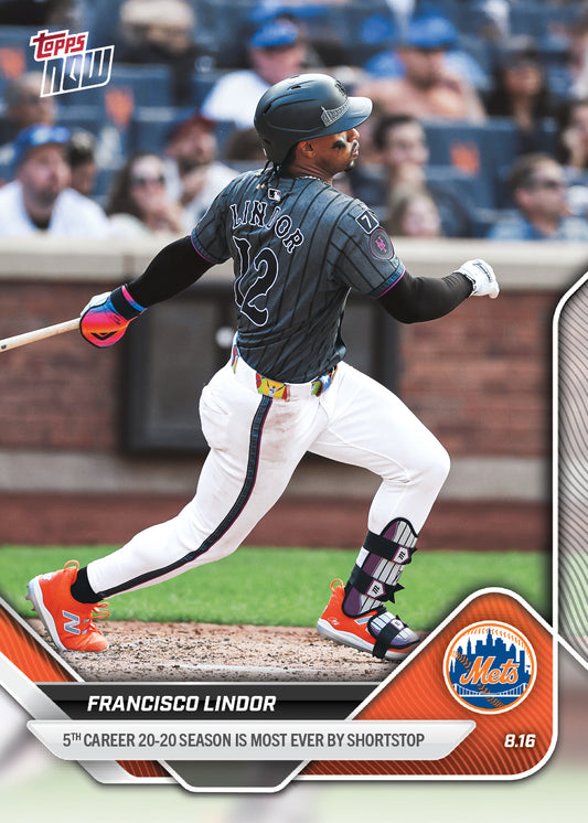 Francisco Lindor - 2025 MLB Topps NOW® - Card 560 - PR: 1122