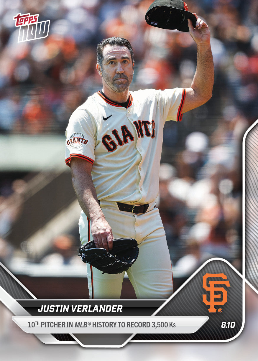 Justin Verlander - 2025 MLB Topps NOW® - Card 547 - PR: 1604