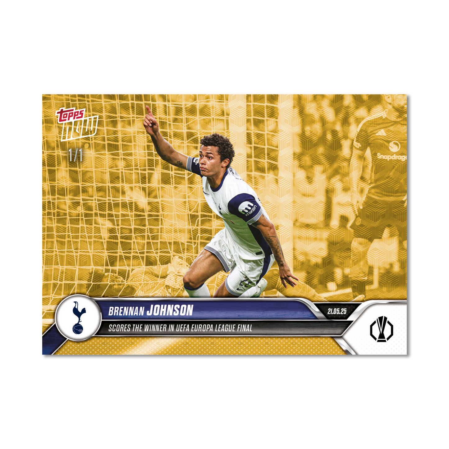 Brennan Johnson - 2024-25 UEL Topps NOW® Card 36 - LOOK FOR RELIC AND AUTO-RELIC - PR: 1925