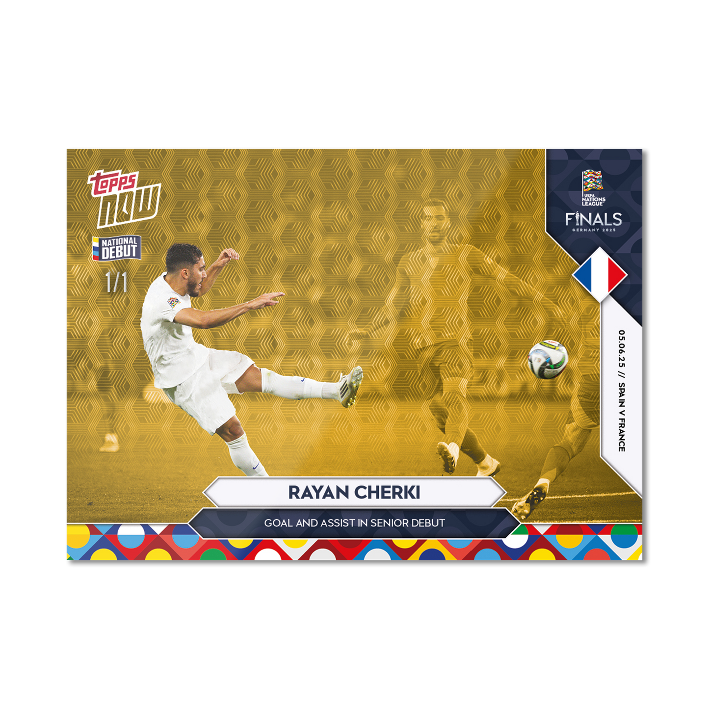 Rayan Cherki - 2025 UEFA Nations League Topps NOW® - Card 3 - PR: 324