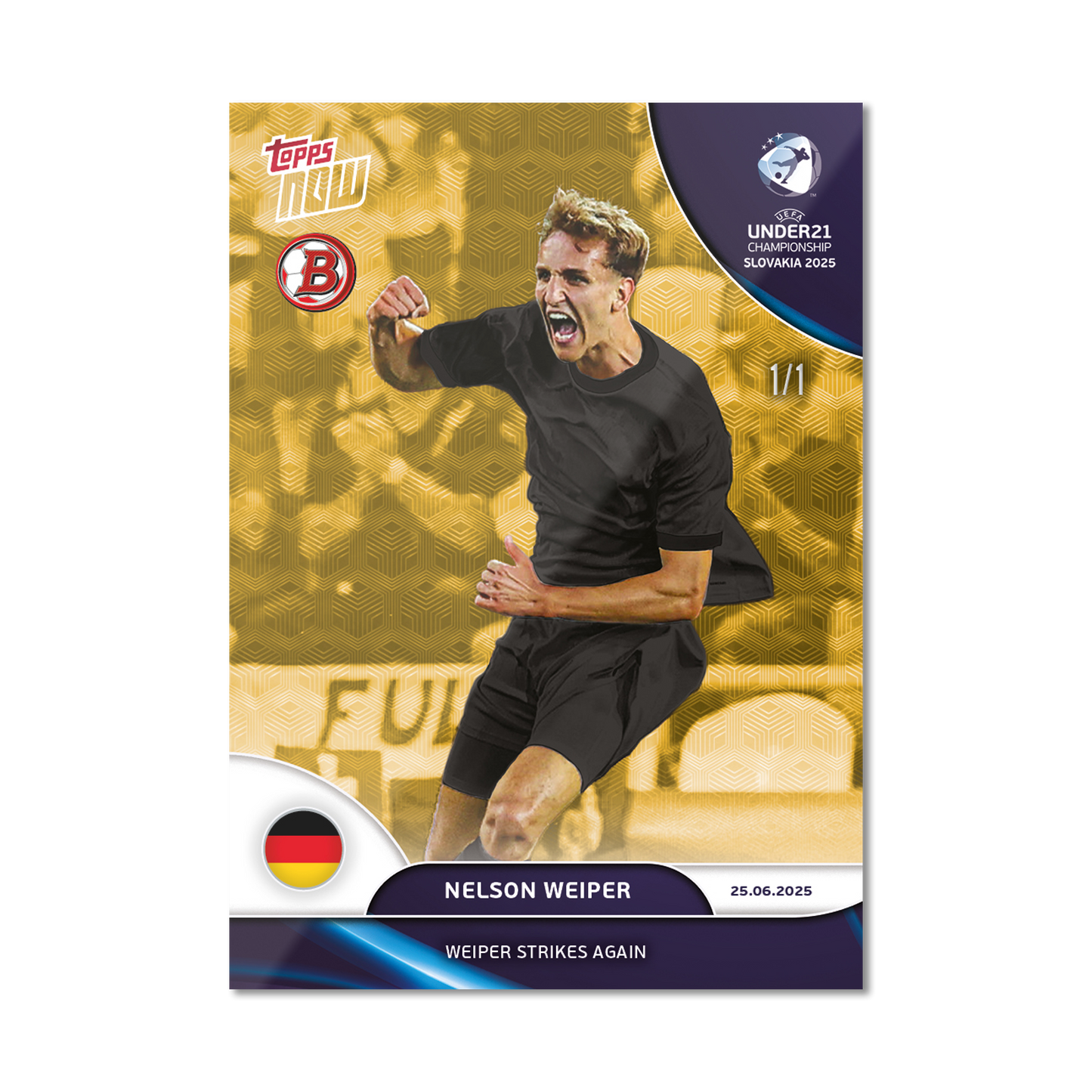Nelson Weiper - 2025 UEFA Euro U-21 Topps NOW® - Card 11 - PR: 99