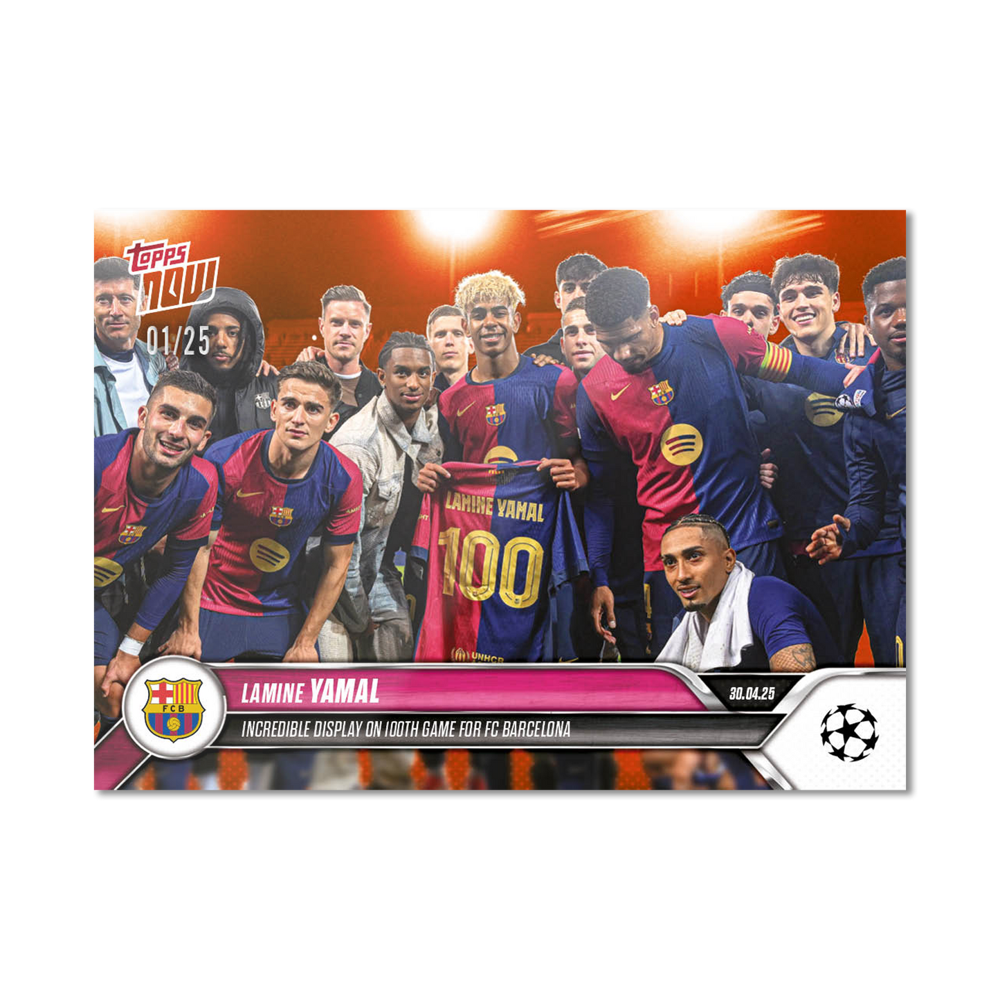 Lamine Yamal - 2024-25 UCL Topps NOW® - Card 149 - LOOK FOR RELIC - PR: 7076