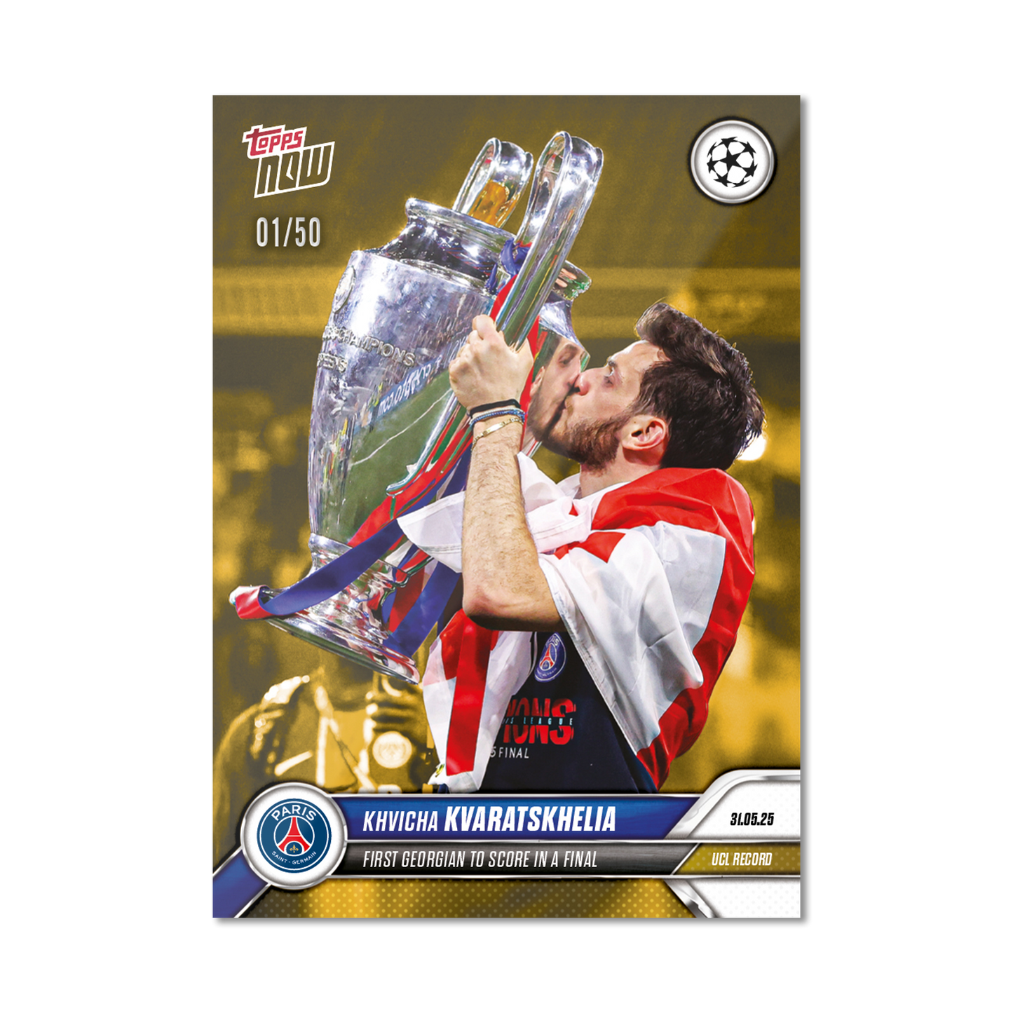 Khvicha Kvaratskhelia - 2024-25 UCL Topps NOW® - Card 163 - LOOK FOR AUTO-RELIC - PR: 1971