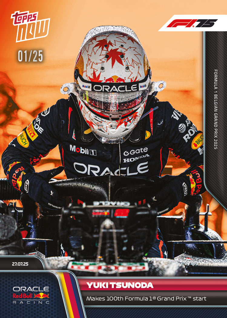 Yuki Tsunoda - 2025 Formula 1® Topps NOW® - Card 53 - PR: 1312