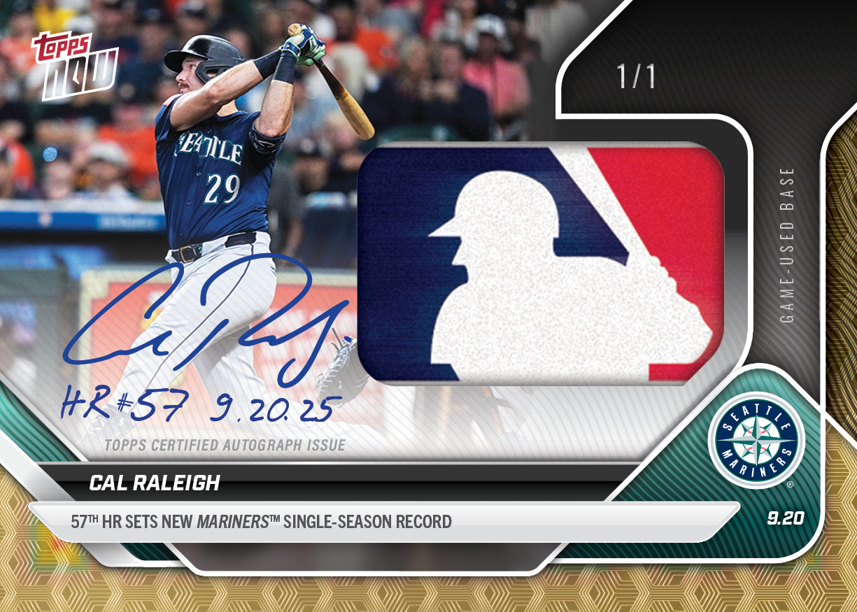 Cal Raleigh - 2025 MLB Topps NOW® - Card 741 - LOOK FOR RELICS & AUTO-RELICS - PR: 9408