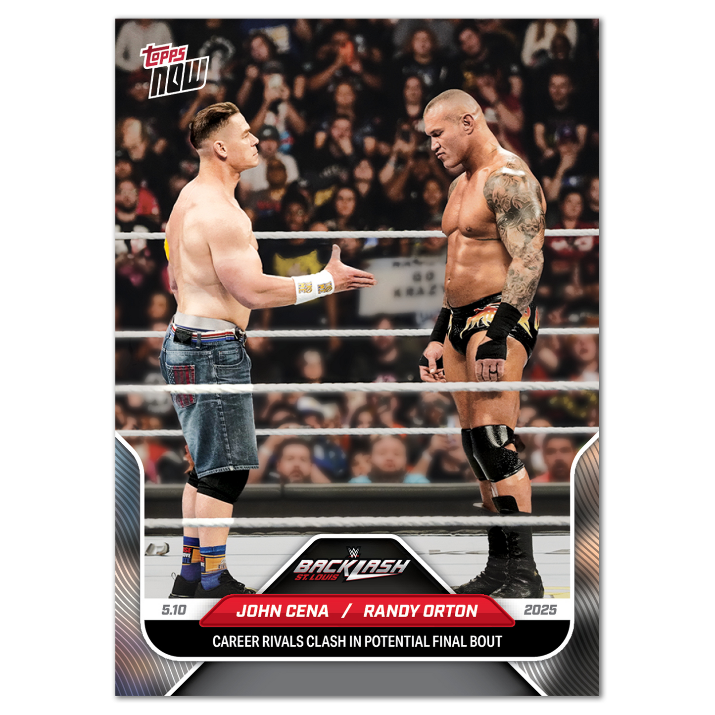John Cena/Randy Orton - 2025 WWE Topps NOW® - Card 52 - PR: 1744