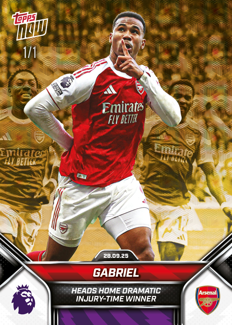 Gabriel - 2025-26 Premier League Topps NOW® - Card 28 - PR: 629