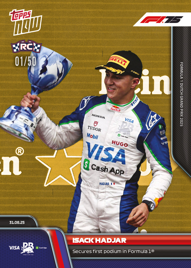 Isack Hadjar - 2025 Formula 1® Topps NOW® - Card 58 - PR: 5891