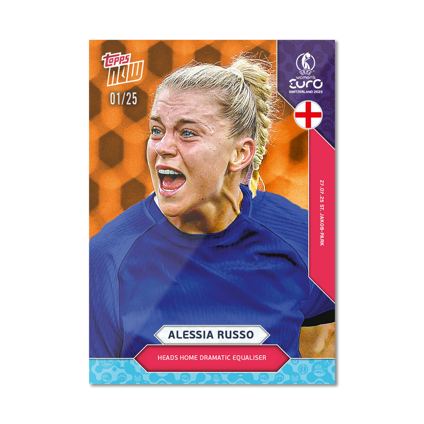 Alessia Russo - UEFA Women’s EURO 2025™ Topps NOW® - Card 29 - LOOK FOR AUTO-RELICS - PR: 800