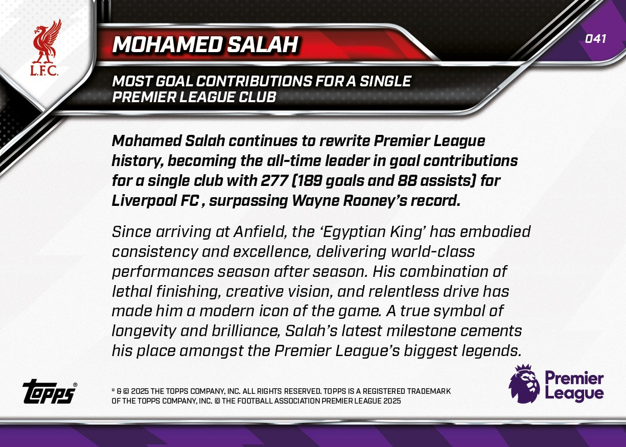 Mohamed Salah - 2025-26 Premier League Topps NOW® - Card 41