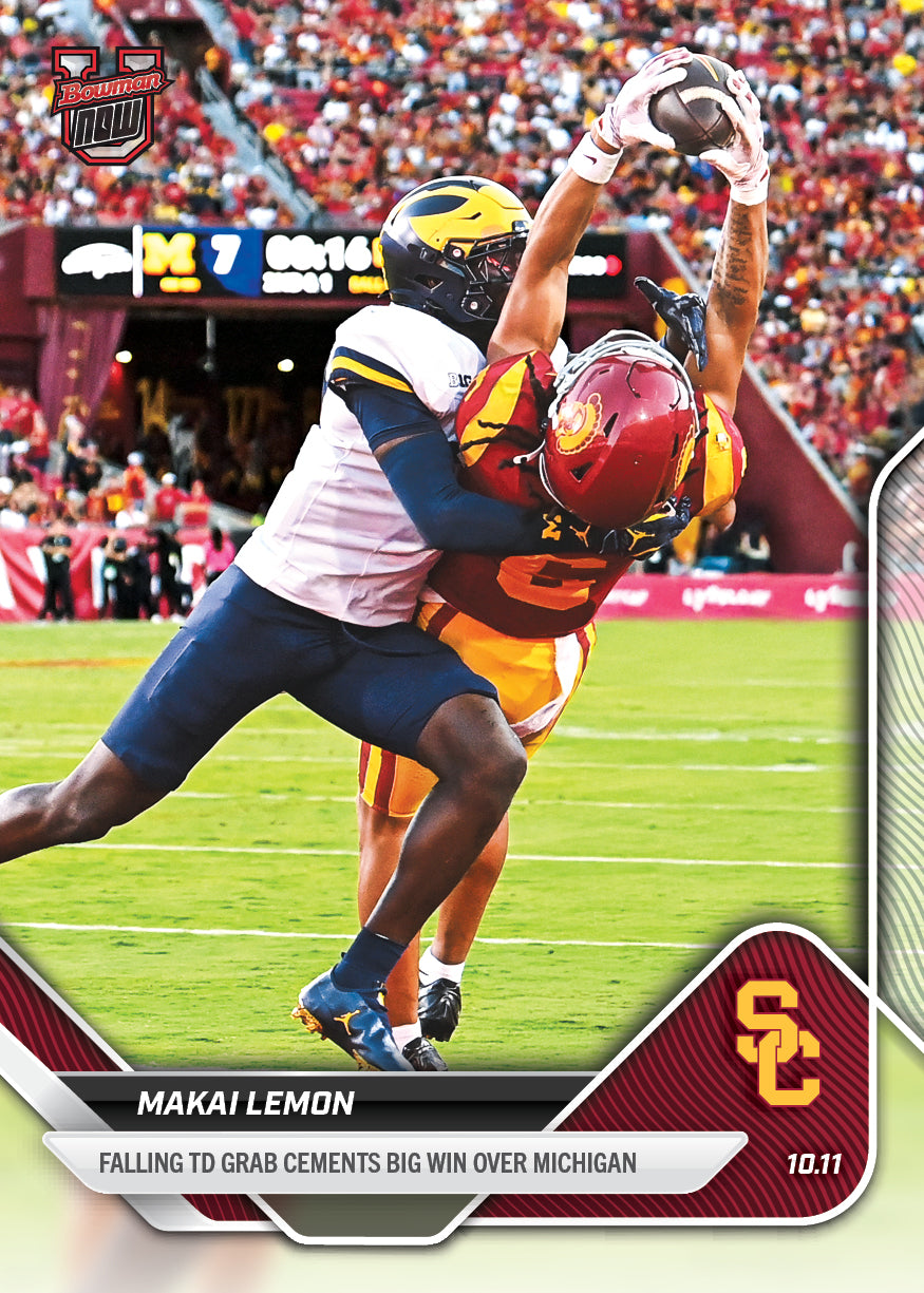 Makai Lemon - 2025-26 Bowman U NOW® Football - Card 28 - PR: 466