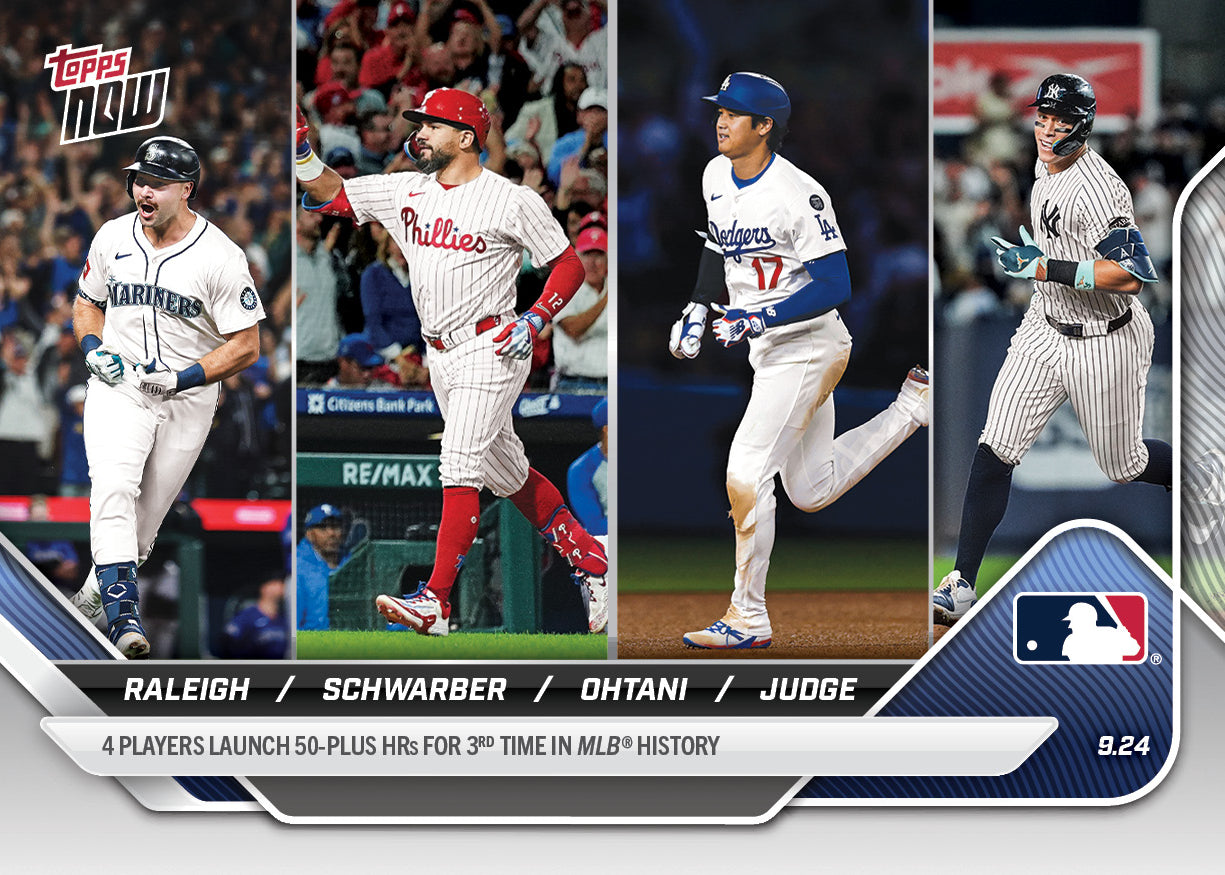 Cal Raleigh / Kyle Schwarber / Shohei Ohtani / Aaron Judge - 2025 MLB Topps NOW® - Card 766 - PR: 10075