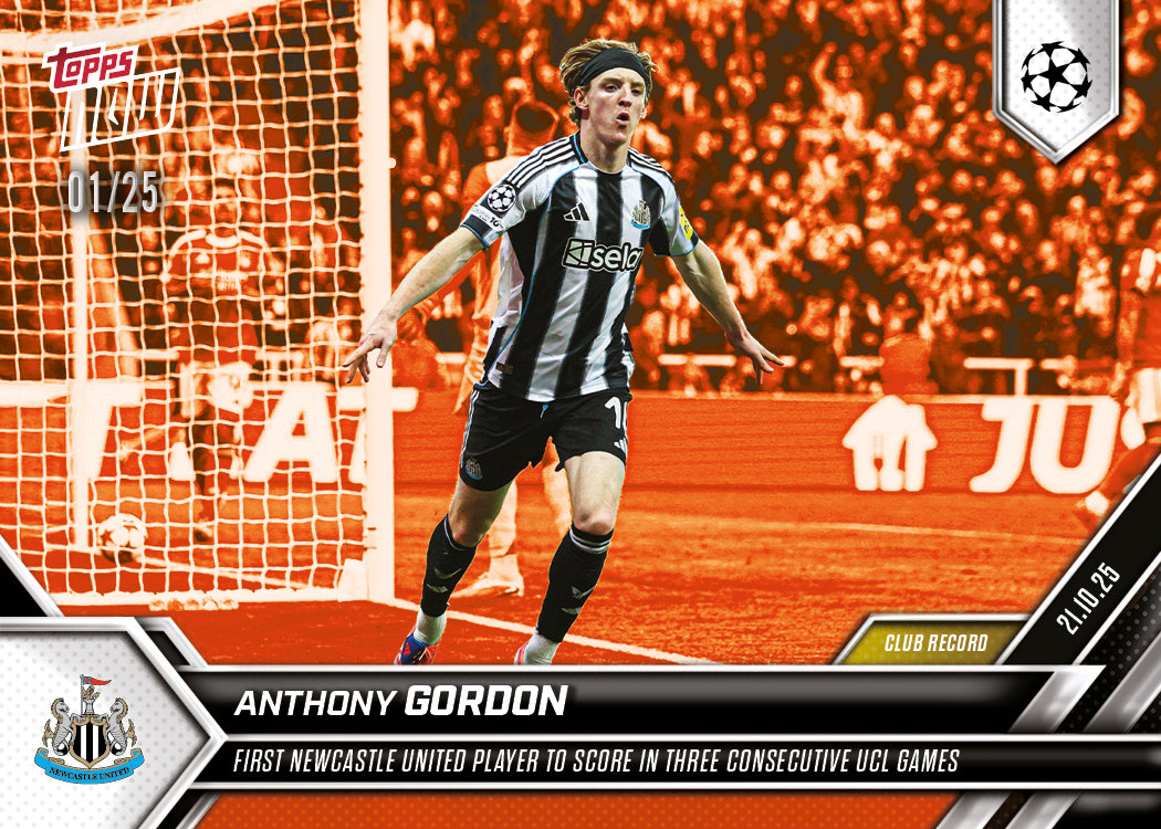 Anthony Gordon - 2025-26 UCL Topps NOW® - Card 35 - PR: 294