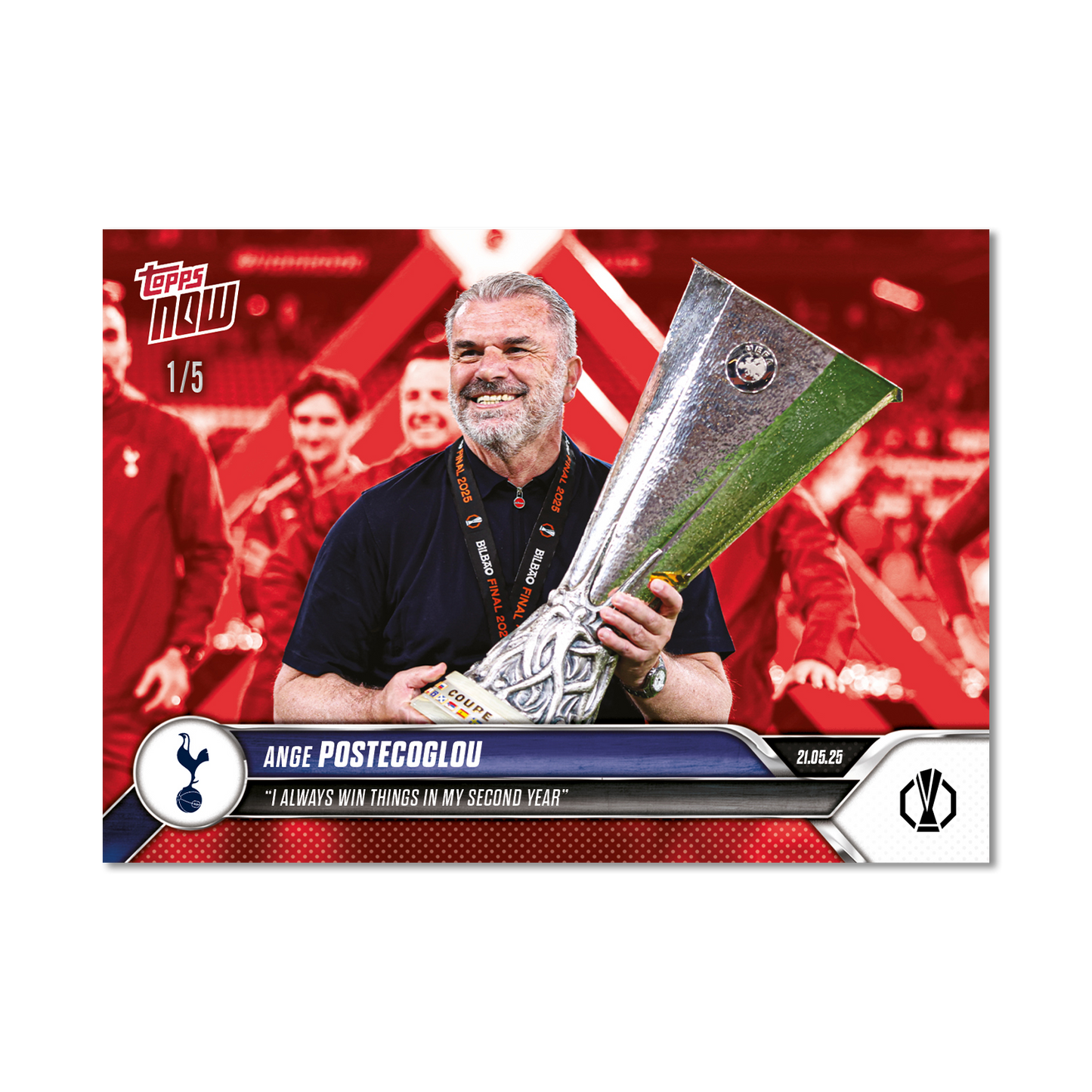 Ange Postecoglou - 2024-25 UEL Topps NOW® Card 35 - LOOK FOR RELIC - PR: 1765