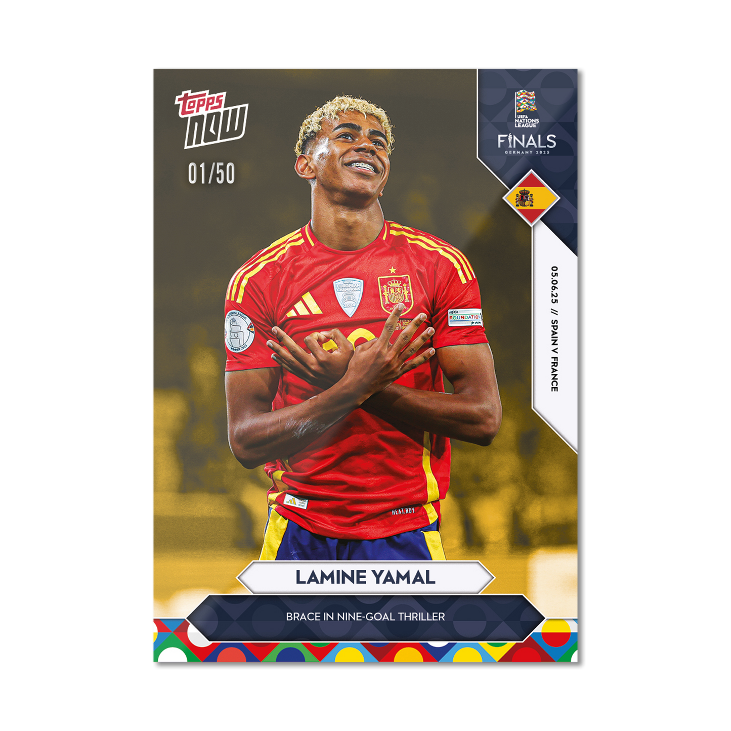 Lamine Yamal - 2025 UEFA Nations League Topps NOW® - Card 2 - PR: 6451