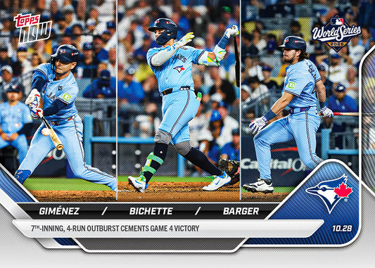 Andrés Giménez / Bo Bichette / Addison Barger - 2025 MLB Topps NOW® - Card 911 - PR: 1351