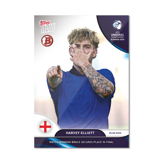 Harvey Elliott - 2025 UEFA Euro U-21 Topps NOW® - Card 10 - PR: 186