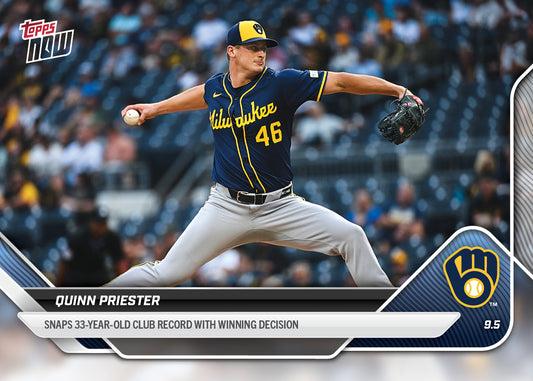 Quinn Priester - 2025 MLB Topps NOW® - Card 661 - PR: 573