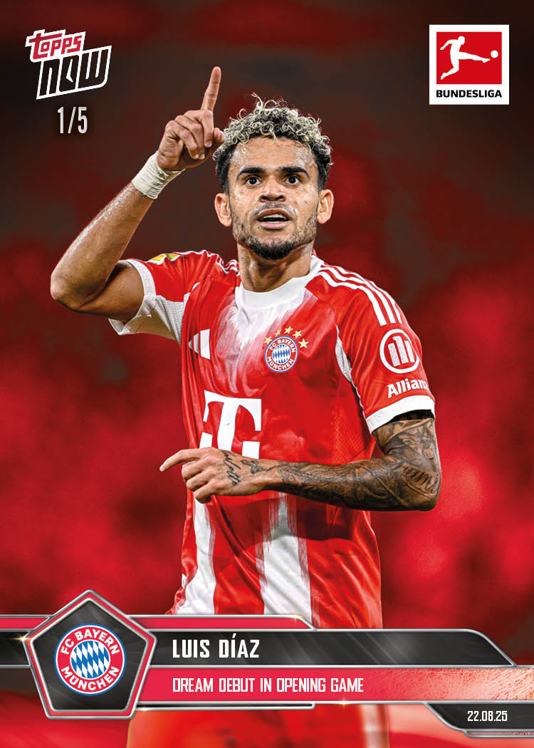 Luis Díaz - 2025-26 Bundesliga Topps NOW® - Card 5 - PR: 333