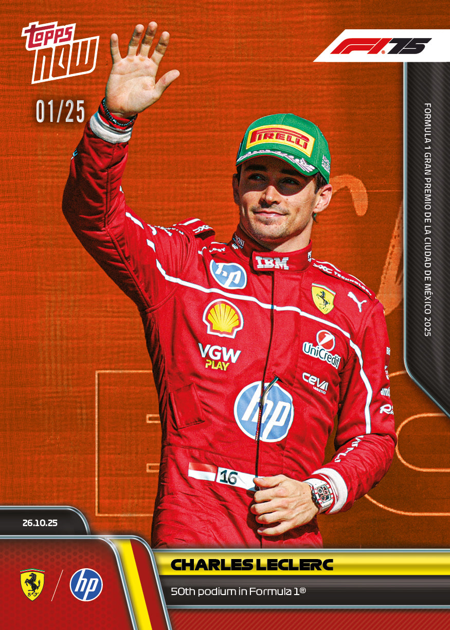 Charles Leclerc - 2025 Formula 1® Topps NOW® - Card 74 - PR: 3675