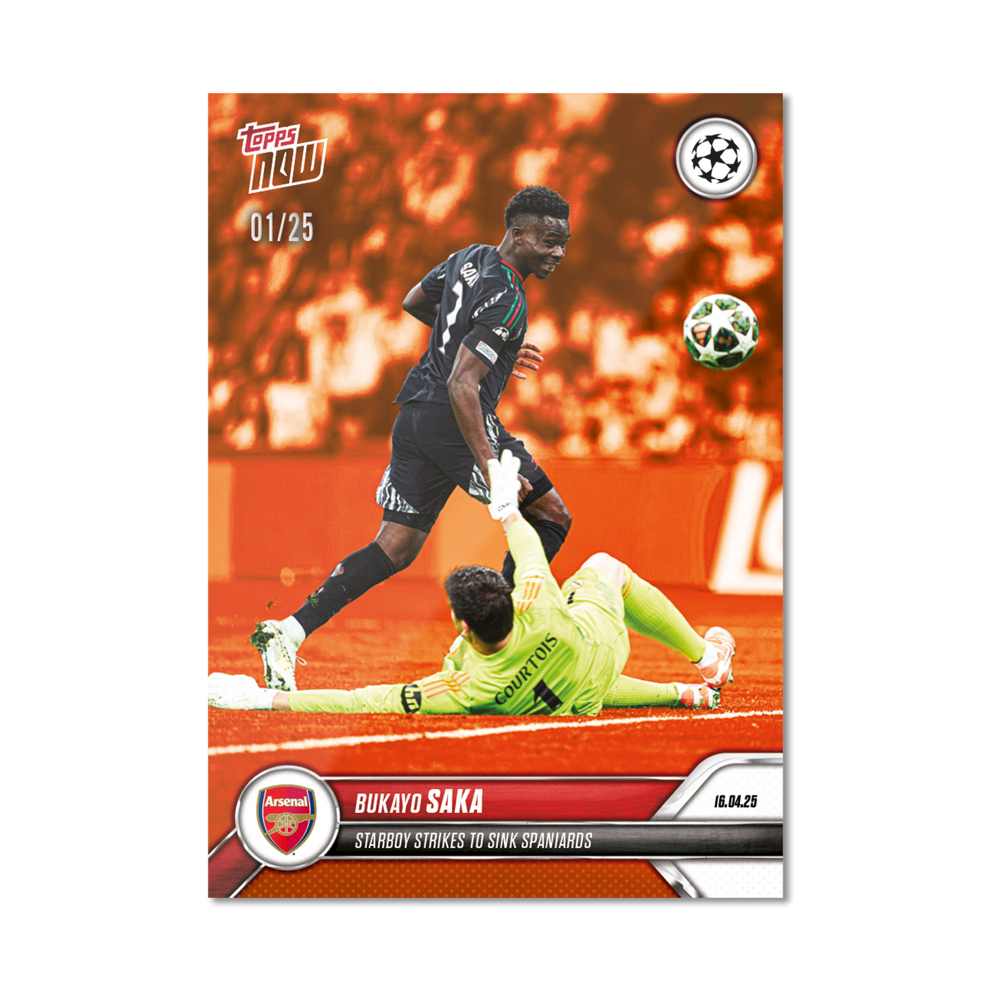 Bukayo Saka - 2024-25 UCL Topps NOW® - Card 145 - PR: 994