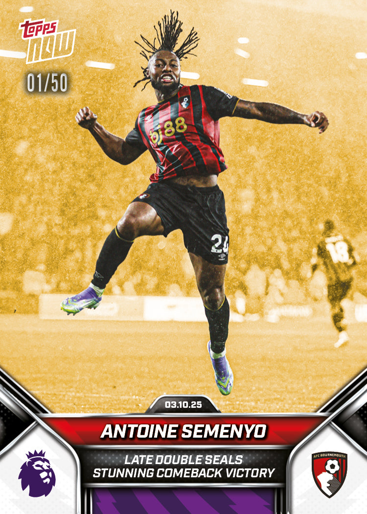 Antoine Semenyo - 2025-26 Premier League Topps NOW® - Card 29 - PR: 278