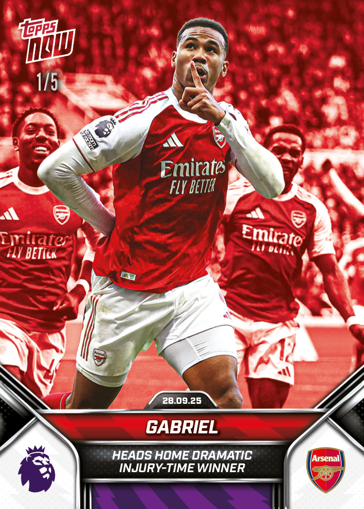 Gabriel - 2025-26 Premier League Topps NOW® - Card 28 - PR: 629