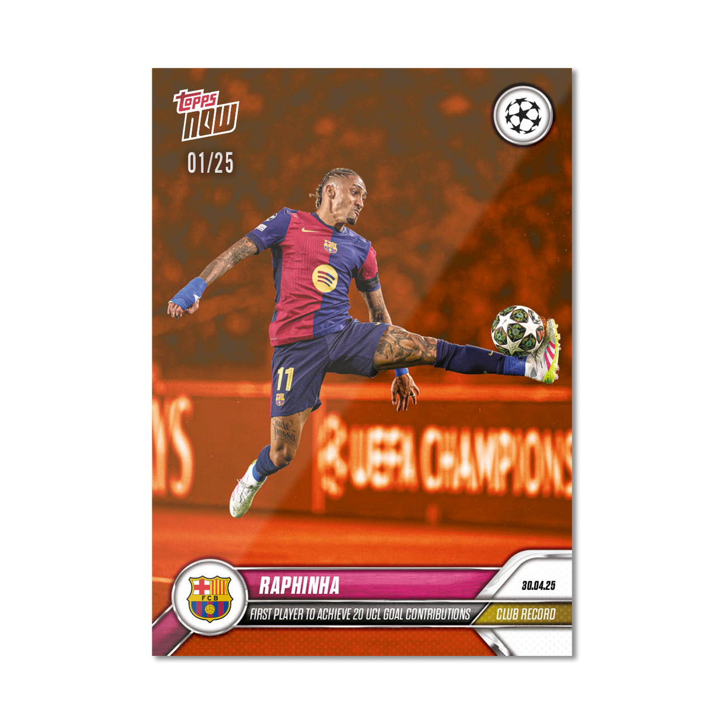 Raphinha - 2024-25 UCL Topps NOW® - Card 147 - PR: 856