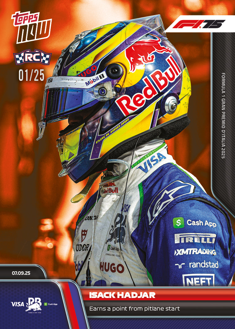 Isack Hadjar - 2025 Formula 1® Topps NOW® - Card 62 - PR: 2397