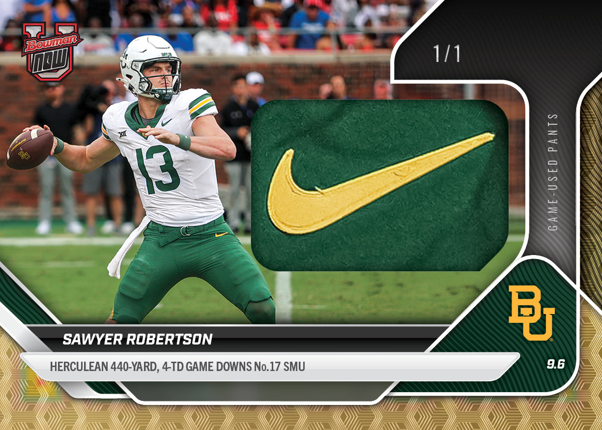 Sawyer Robertson - 2025-26 Bowman U NOW® Football - Card 6 - LOOK FOR RELICS - PR: 1163