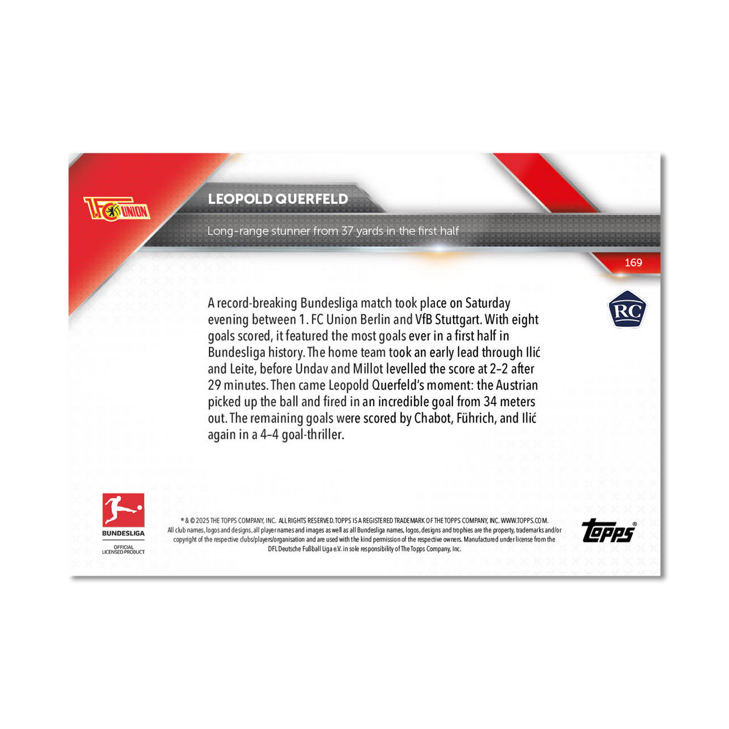Leopold Querfeld - 2024-25 Bundesliga Topps NOW® Card 169 - PR: 385
