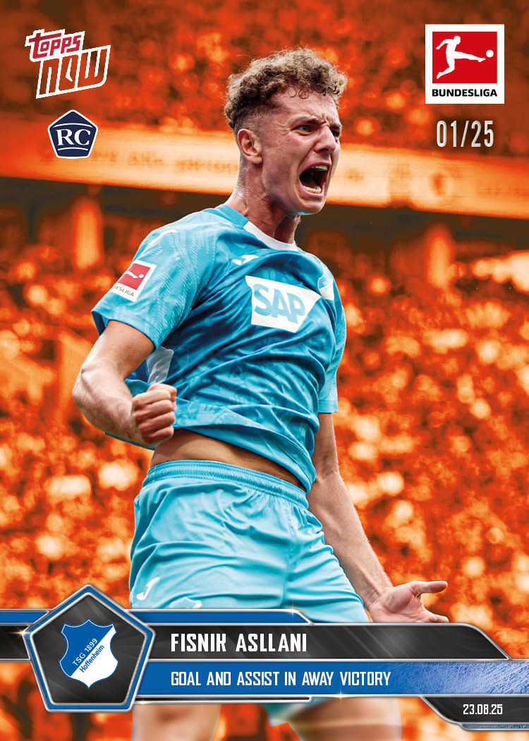 Fisnik Asllani - 2025-26 Bundesliga Topps NOW® - Card 10 - PR: 348