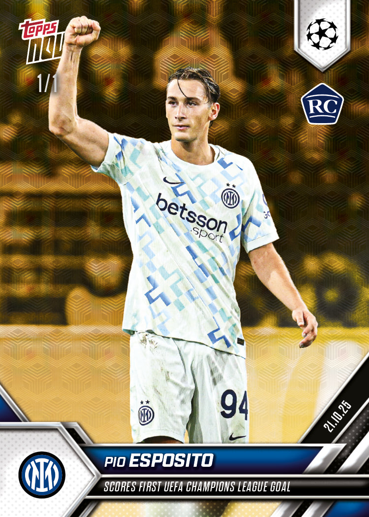 Pio Esposito - 2025-26 UCL Topps NOW® - Card 34 - PR: 958