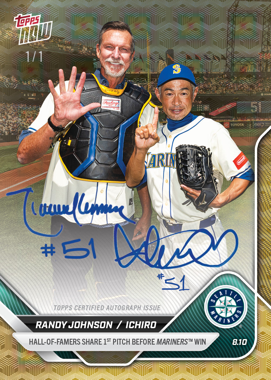 Randy Johnson / Ichiro - 2025 MLB Topps NOW® - Card 542 - LOOK FOR AUTOS - PR: 9869