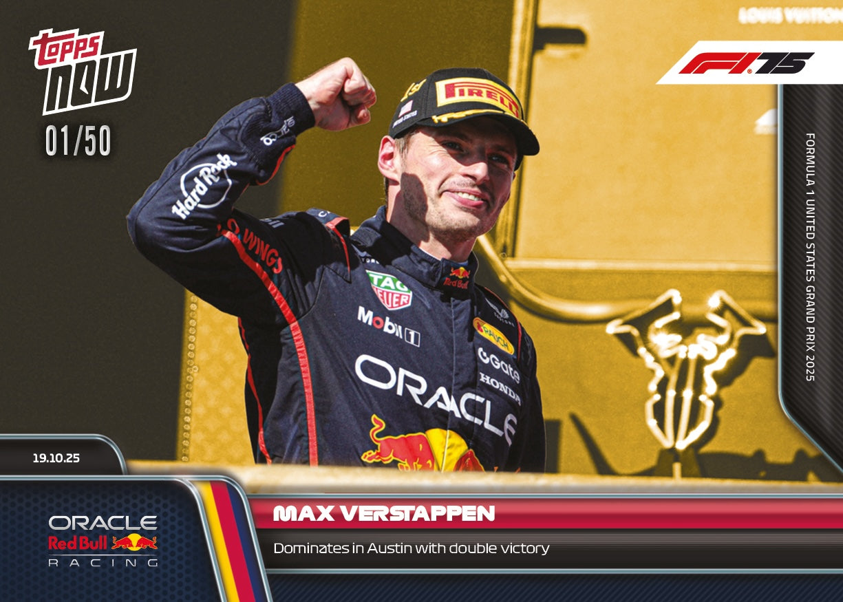 Max Verstappen - 2025 Formula 1® Topps NOW® - Card 71 - PR: 2325