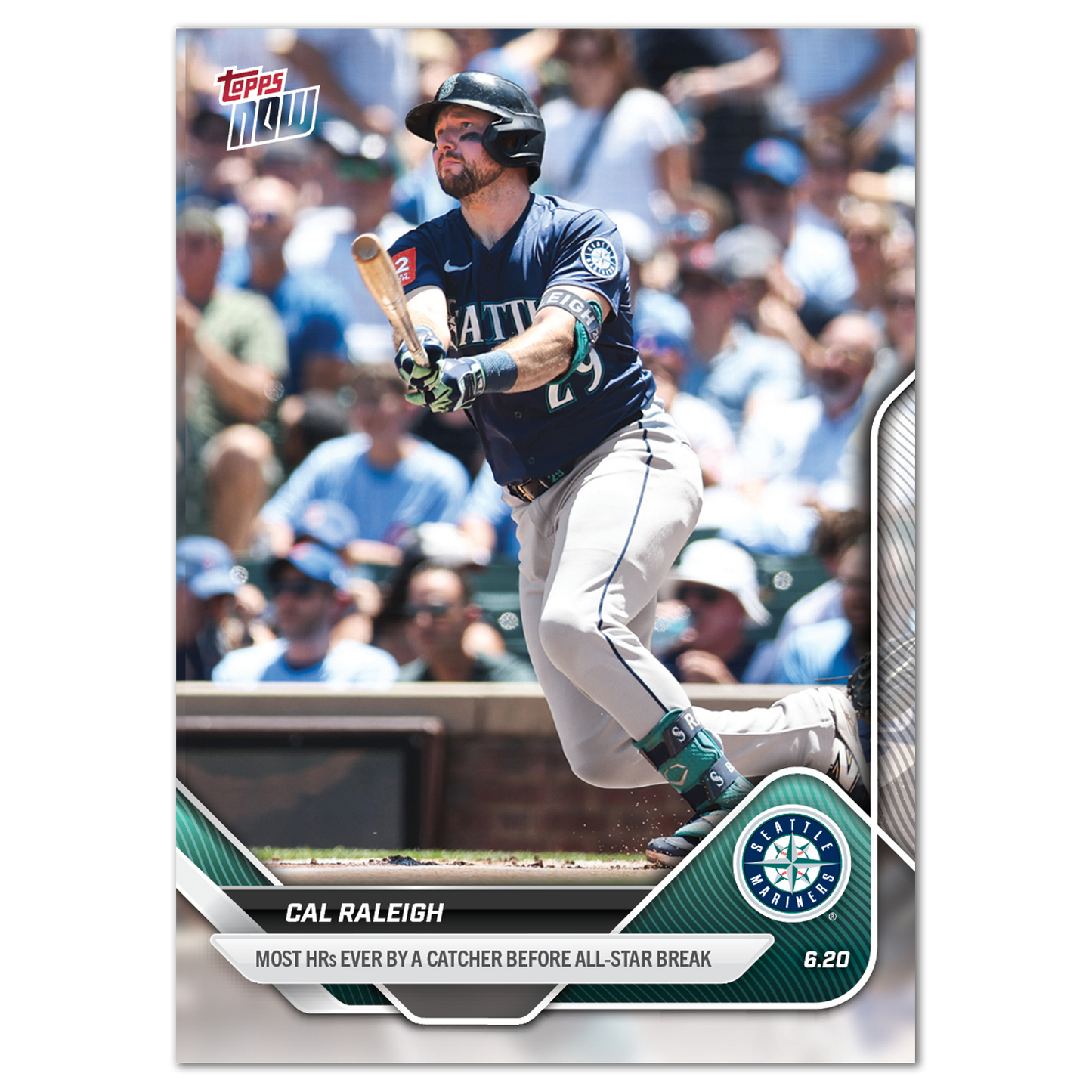 Cal Raleigh - 2025 MLB Topps NOW® - Card 325 - LOOK FOR AUTOS - PR: 3558