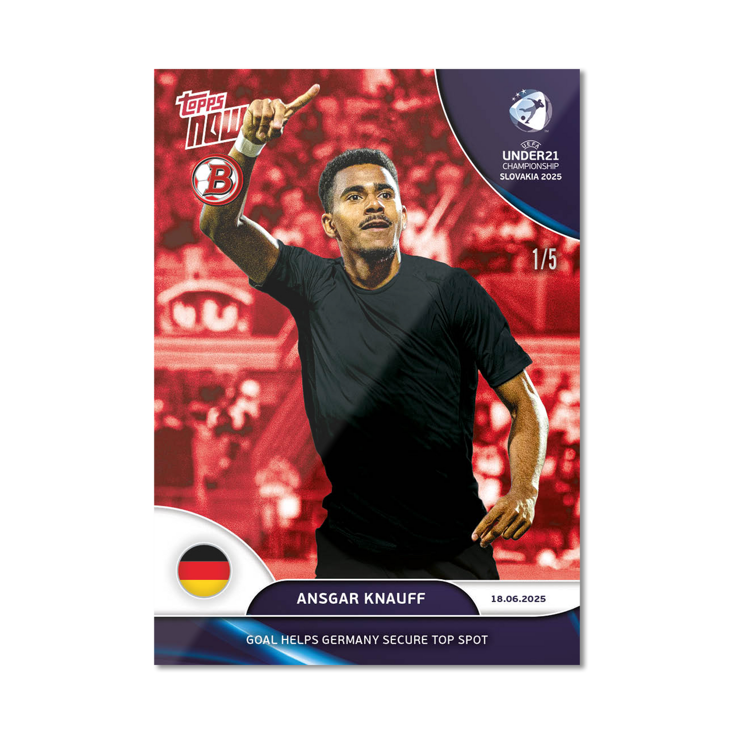 Ansgar Knauff - 2025 UEFA Euro U-21 Topps NOW® - Card 6 - PR: 100