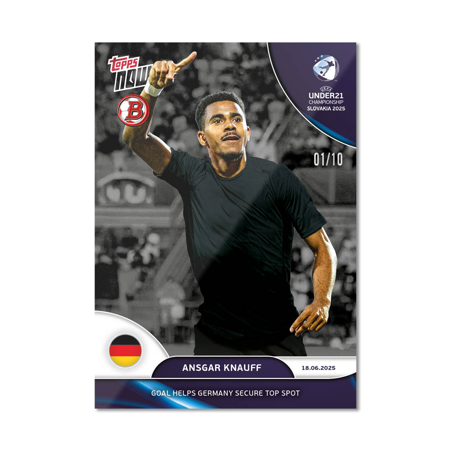 Ansgar Knauff - 2025 UEFA Euro U-21 Topps NOW® - Card 6 - PR: 100