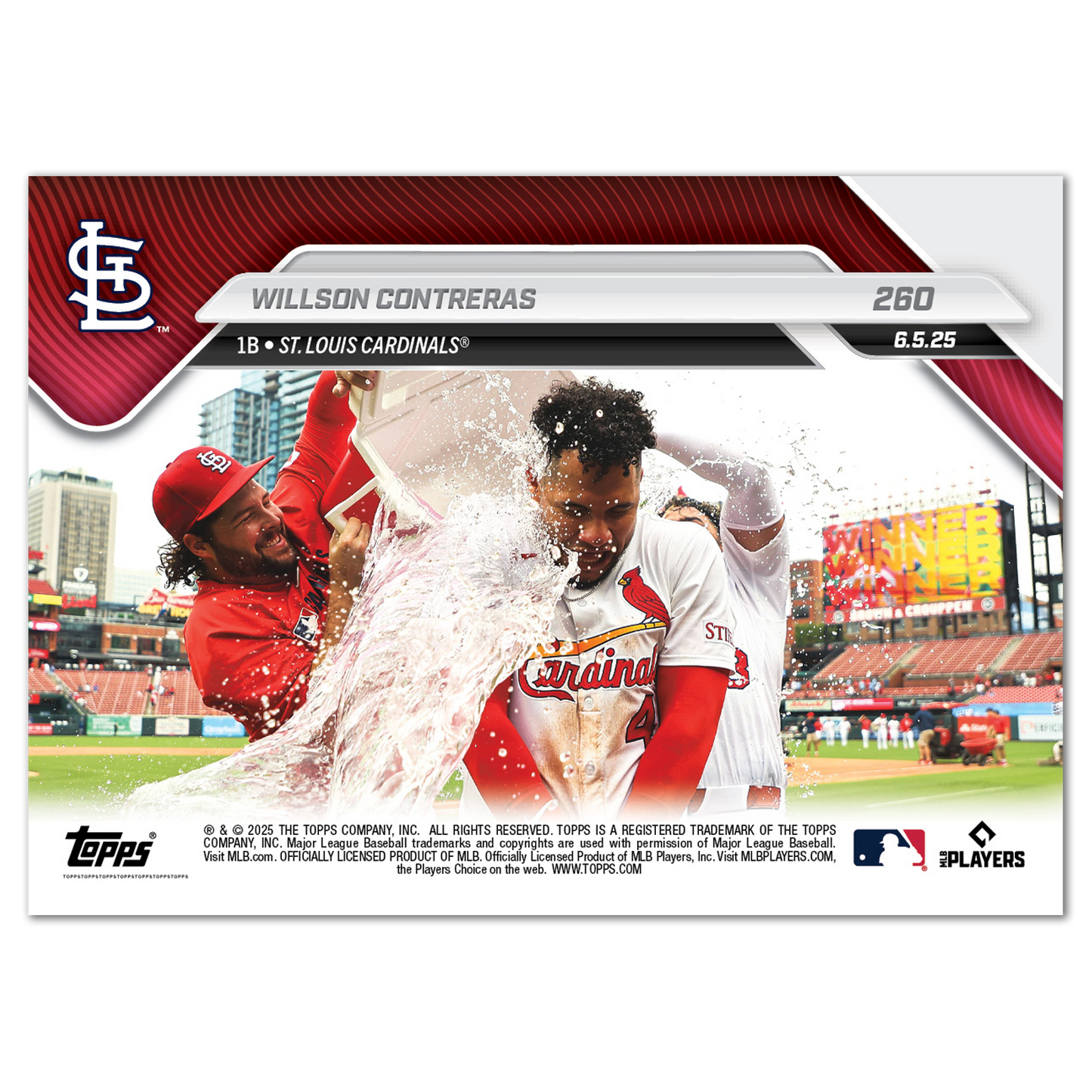 Willson Contreras - 2025 MLB Topps NOW® - Card 260 - PR: 425