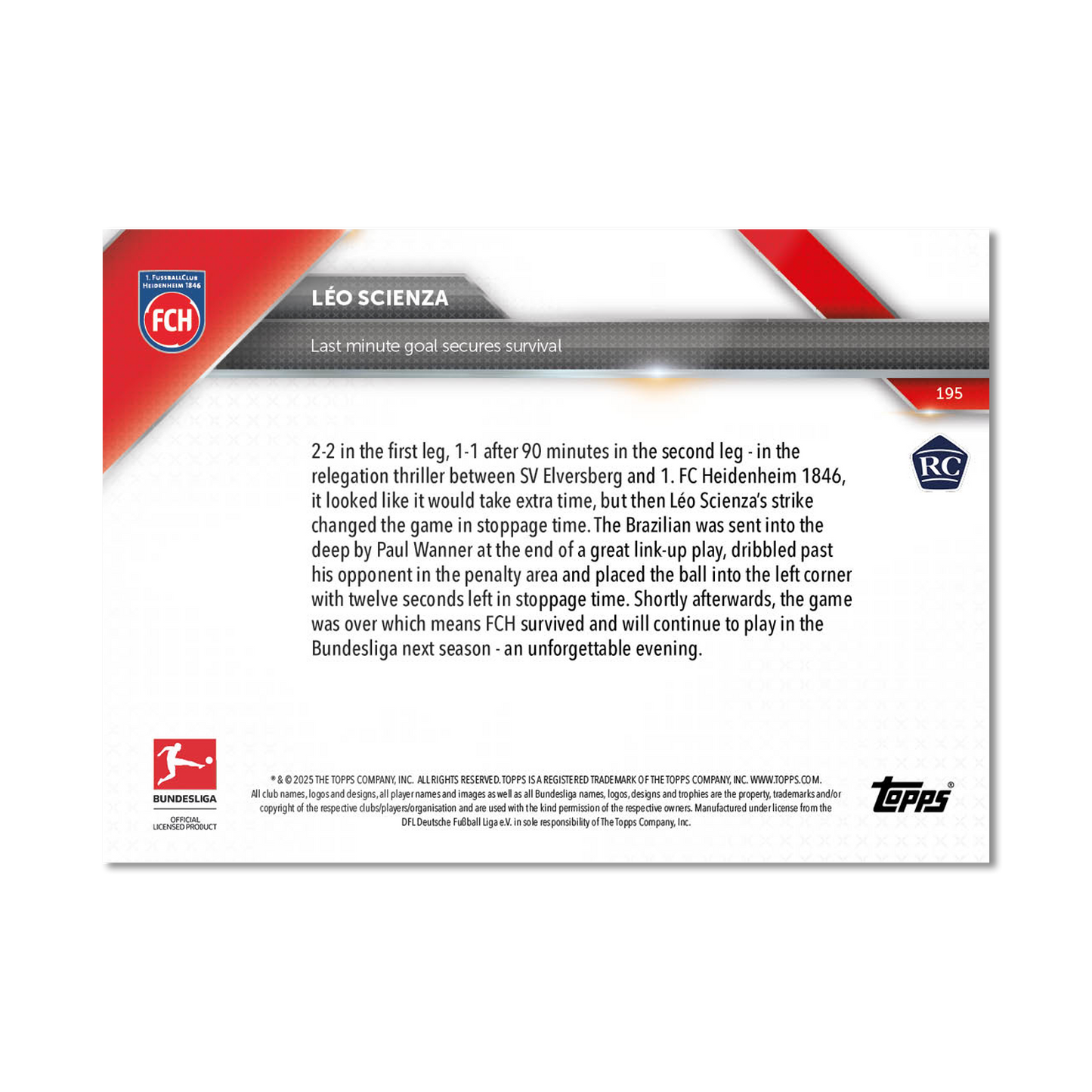 Léo Scienza - 2024-25 Bundesliga Topps NOW® - Card 195 - PR: 146