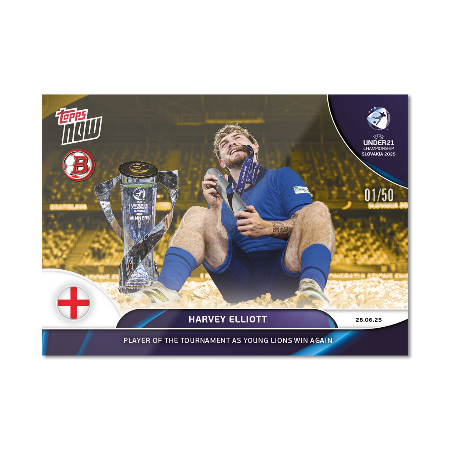Harvey Elliott - 2025 UEFA Euro U-21 Topps NOW® - Card 12  - PR: 433
