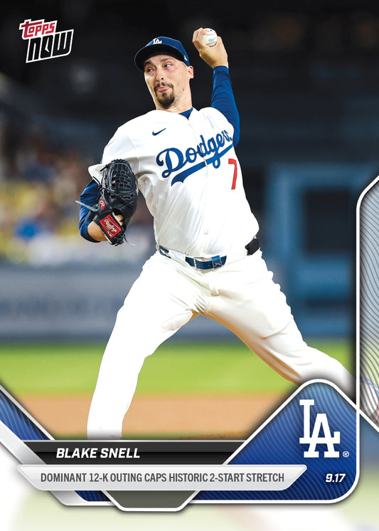 Blake Snell - 2025 MLB Topps NOW® - Card 726 - PR: 927