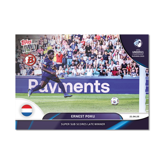 Ernest Poku - 2025 UEFA Euro U-21 Topps NOW® - Card 8 - PR: 86