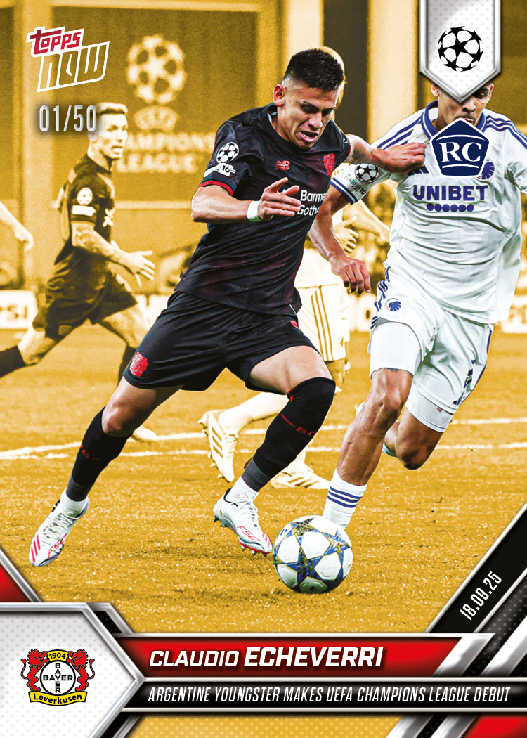 Claudio Echeverri - 2025-26 UCL Topps NOW® - Card 22 - PR: 846