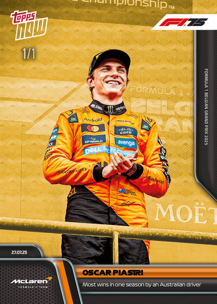 Oscar Piastri - 2025 Formula 1® Topps NOW® - Card 52 - PR: 2404