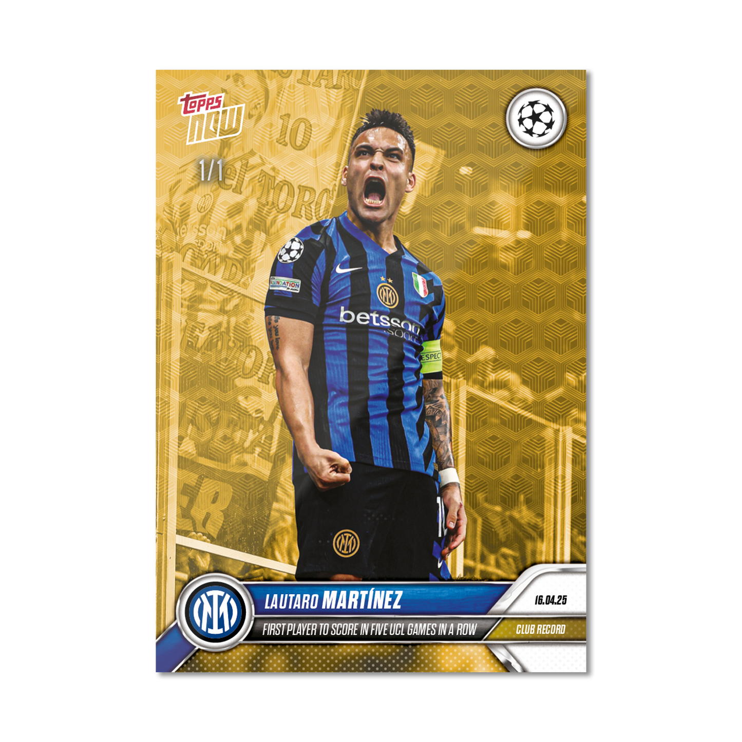 Lautaro Martínez - 2024-25 UCL Topps NOW® - Card 142 - PR: 592