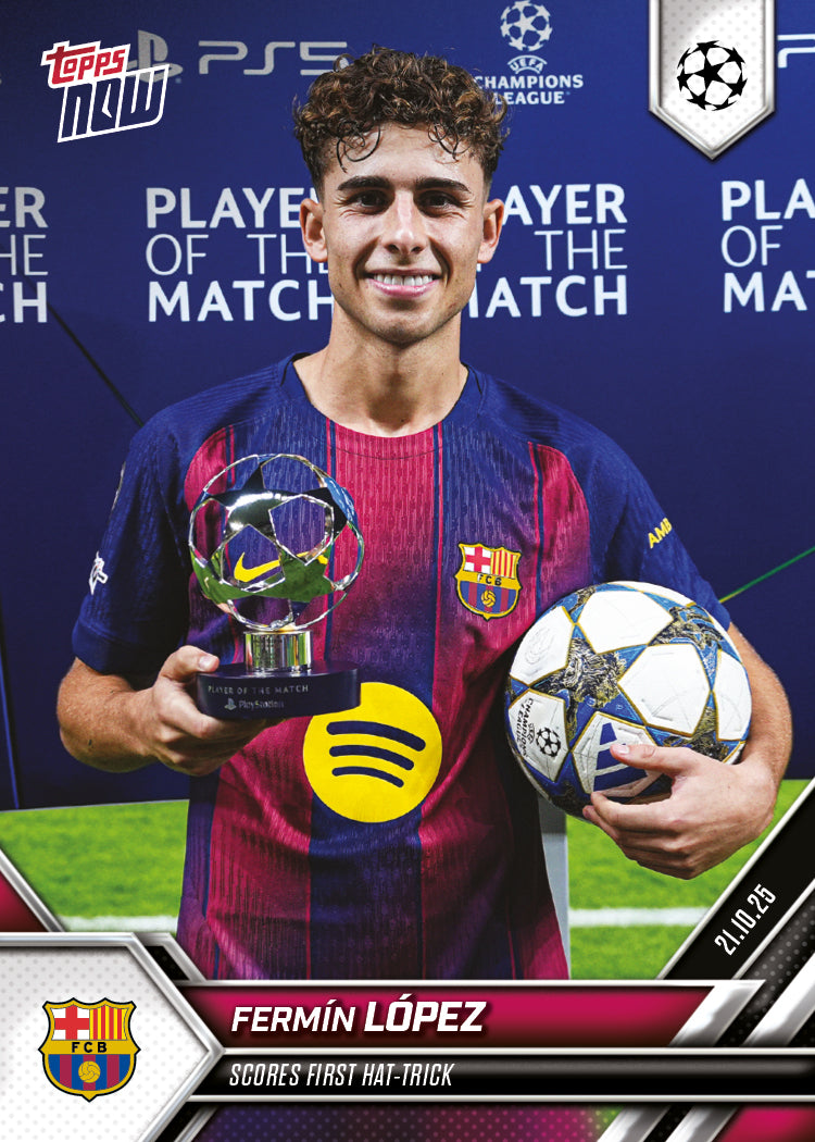 Fermín López - 2025-26 UCL Topps NOW® - Card 32 - PR: 951