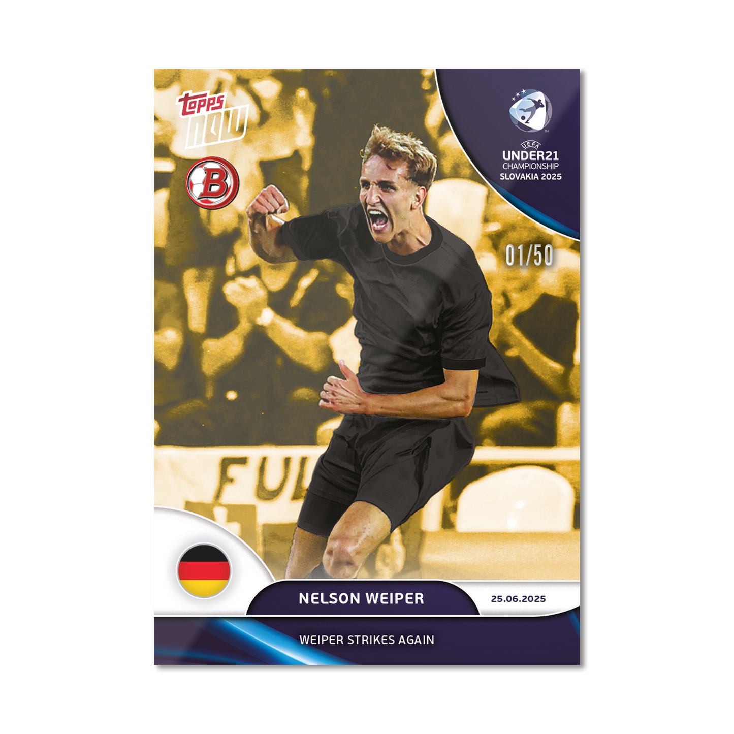 Nelson Weiper - 2025 UEFA Euro U-21 Topps NOW® - Card 11 - PR: 99